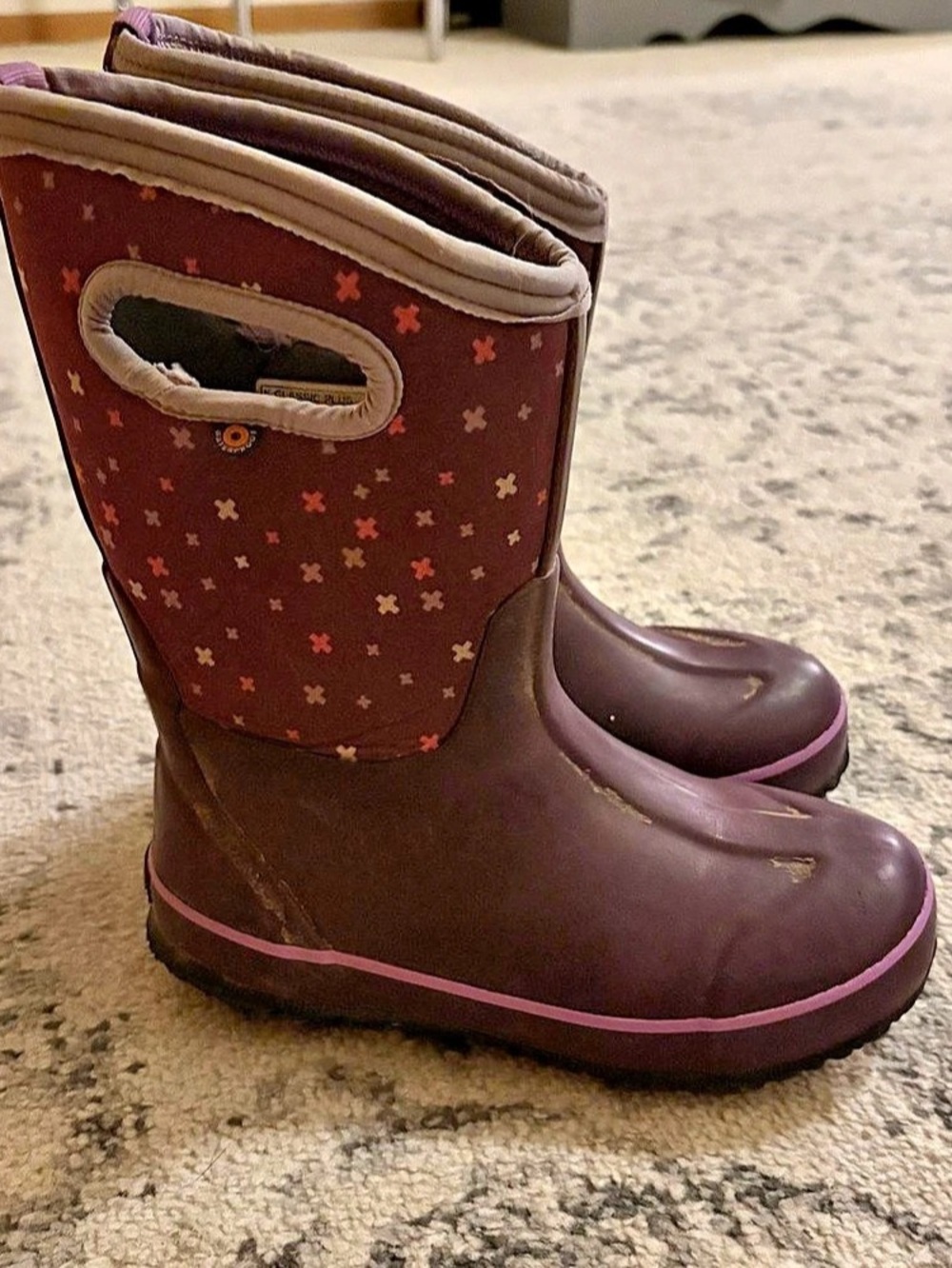BOGS Classic Kids Waterproof Boots Purple & Pink Girls US 2